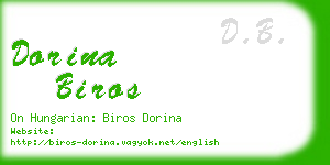 dorina biros business card